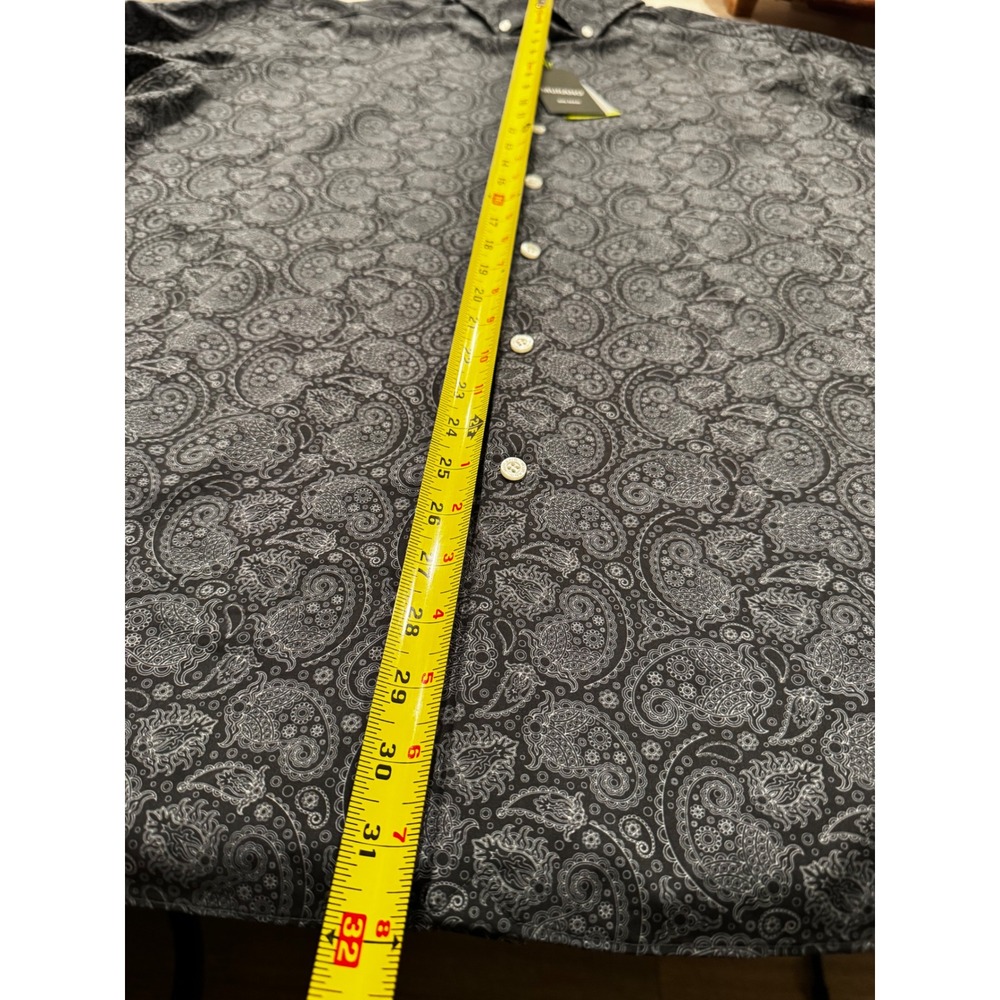 NEW Murano Performance Big Man Shirt 2XB Grey Black Paisley LS Button Down NWT - Picture 8 of 8
